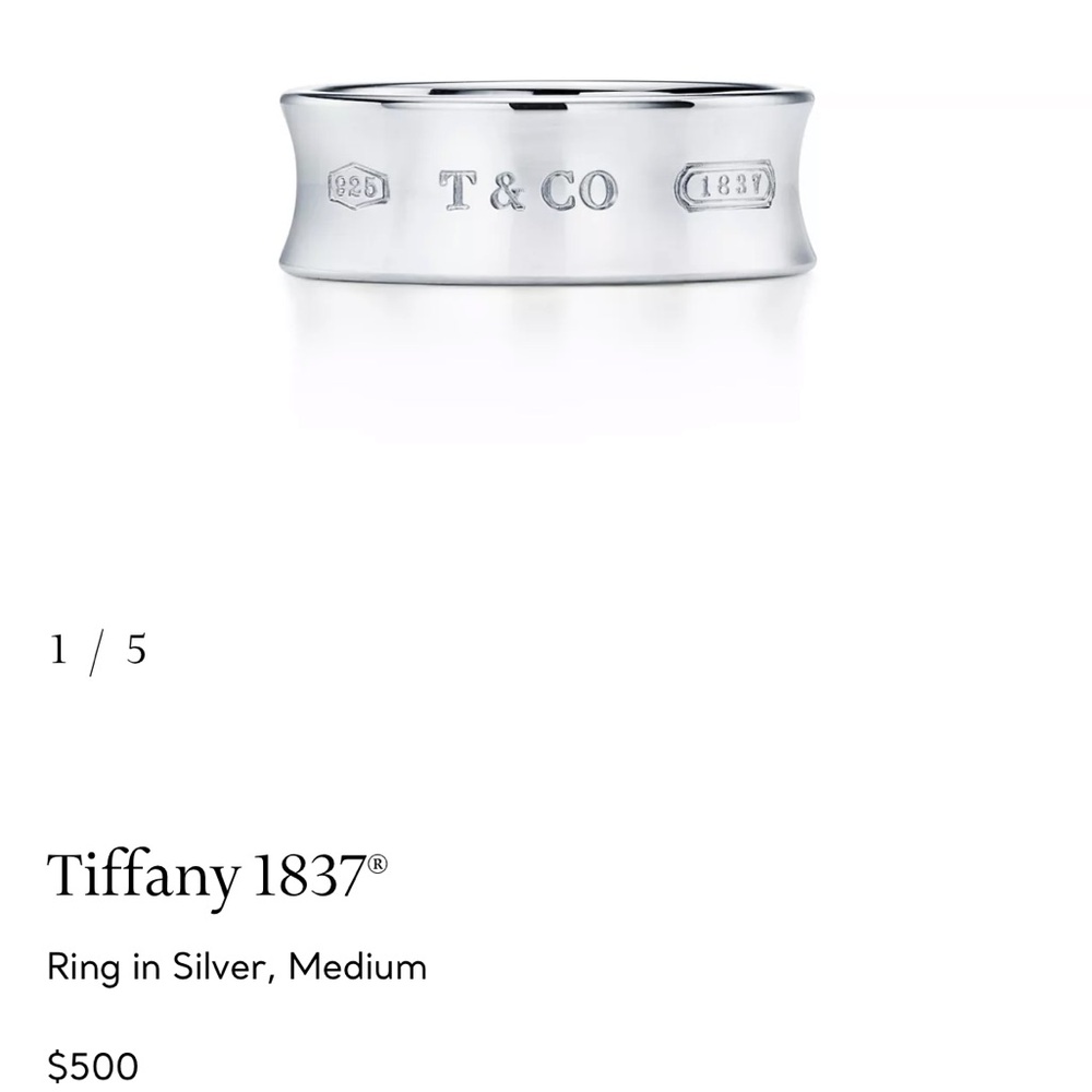 Authentic wide band TIFFANY  co  Silver Ring size 6